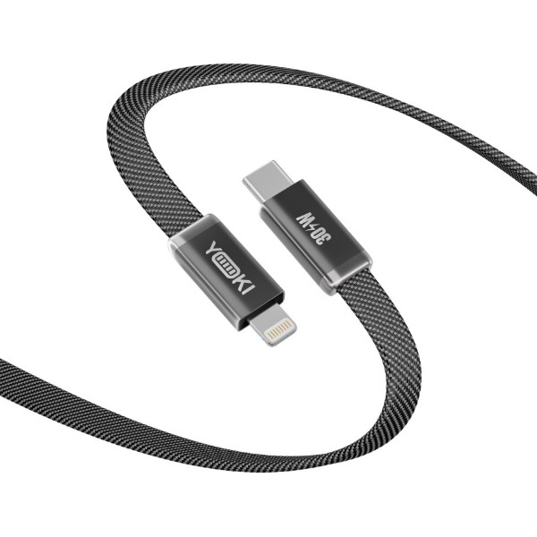 Фото - Кабель YOKI Type-C to iP 30W 1.2m Black (AI65 AIR)